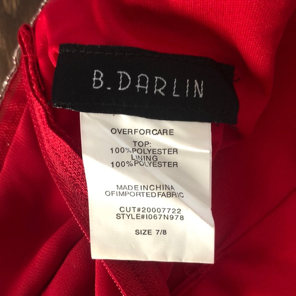 Red 2pc Formal Jeweled Halter Dress Size 7/8 - Picture 5 of 12